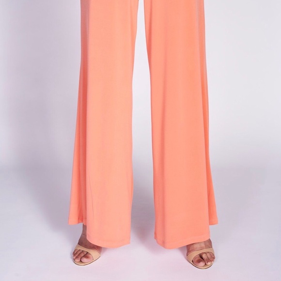 Coral Palazzo pant. Comfortable wrinkle free starch knit fabric that is washable - Picture 2 of 3